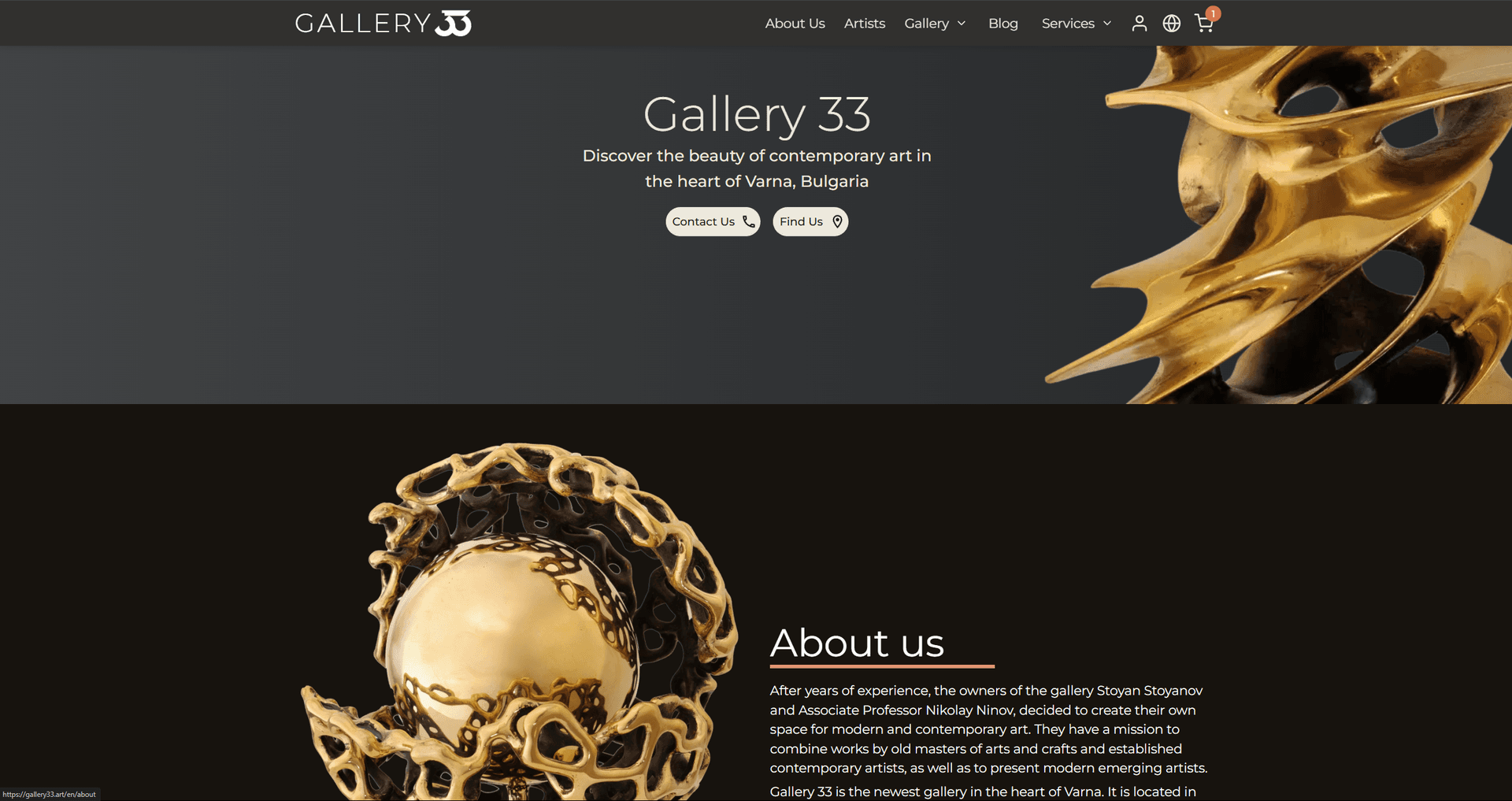 Gallery 33 website screen 6
