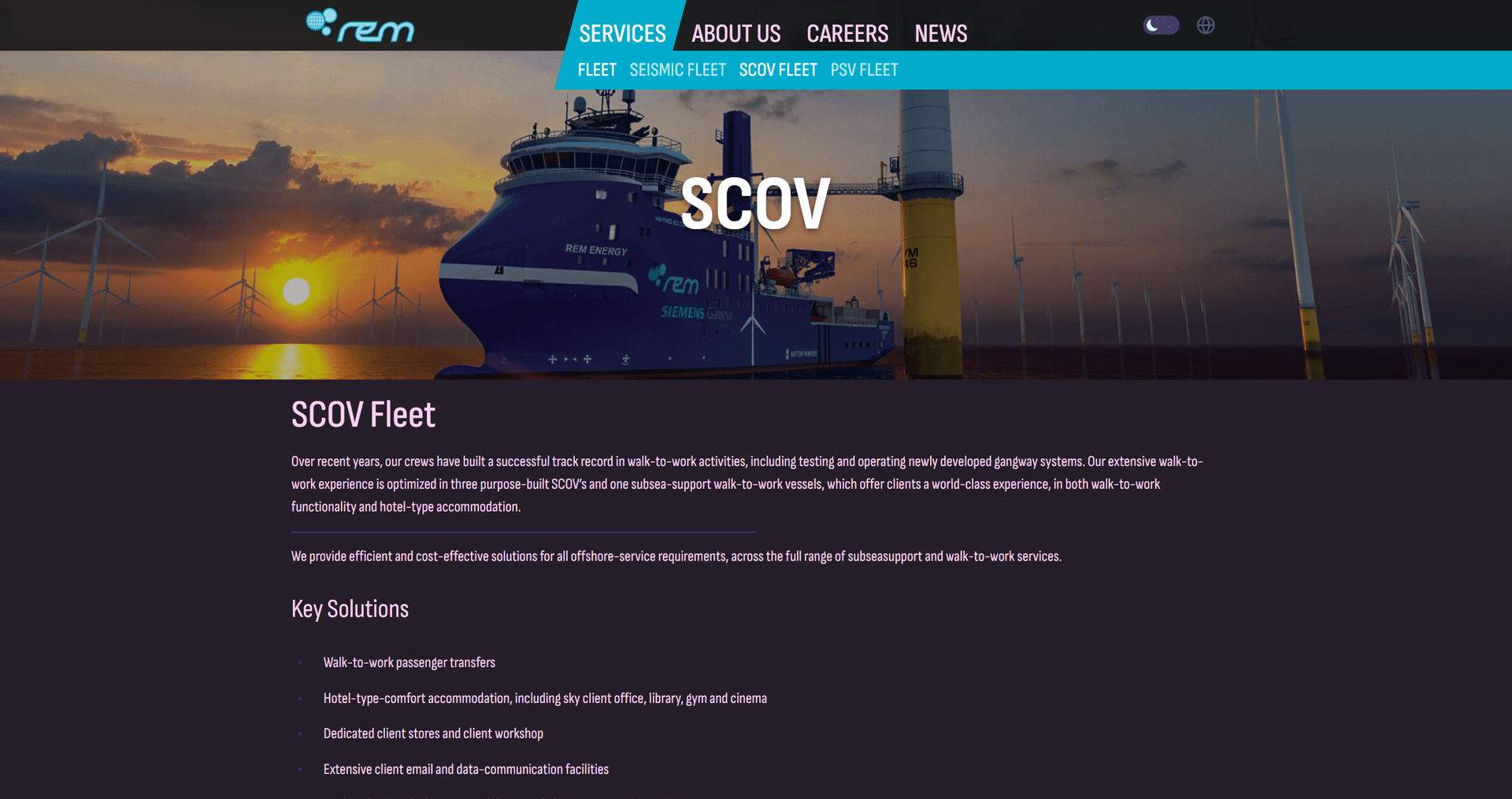 REM Management website screen 4